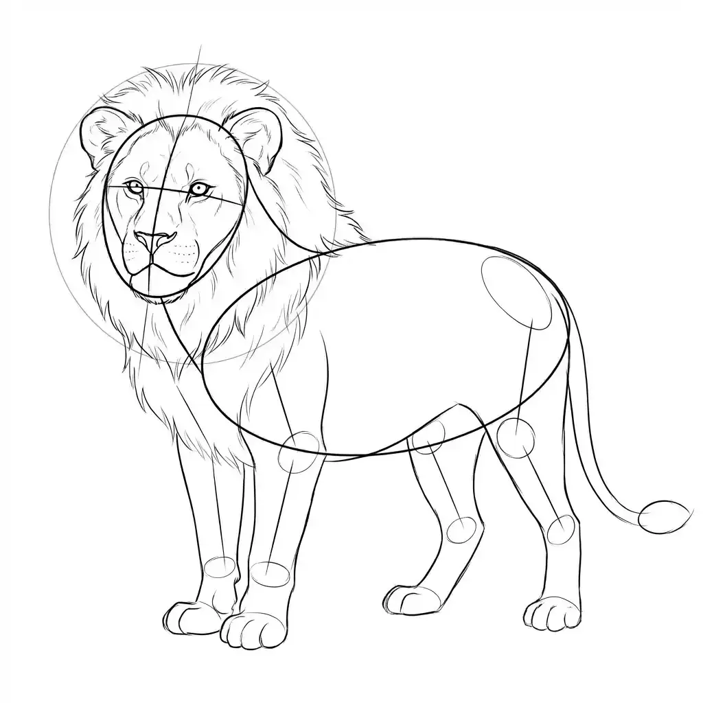 jak narysować lwa