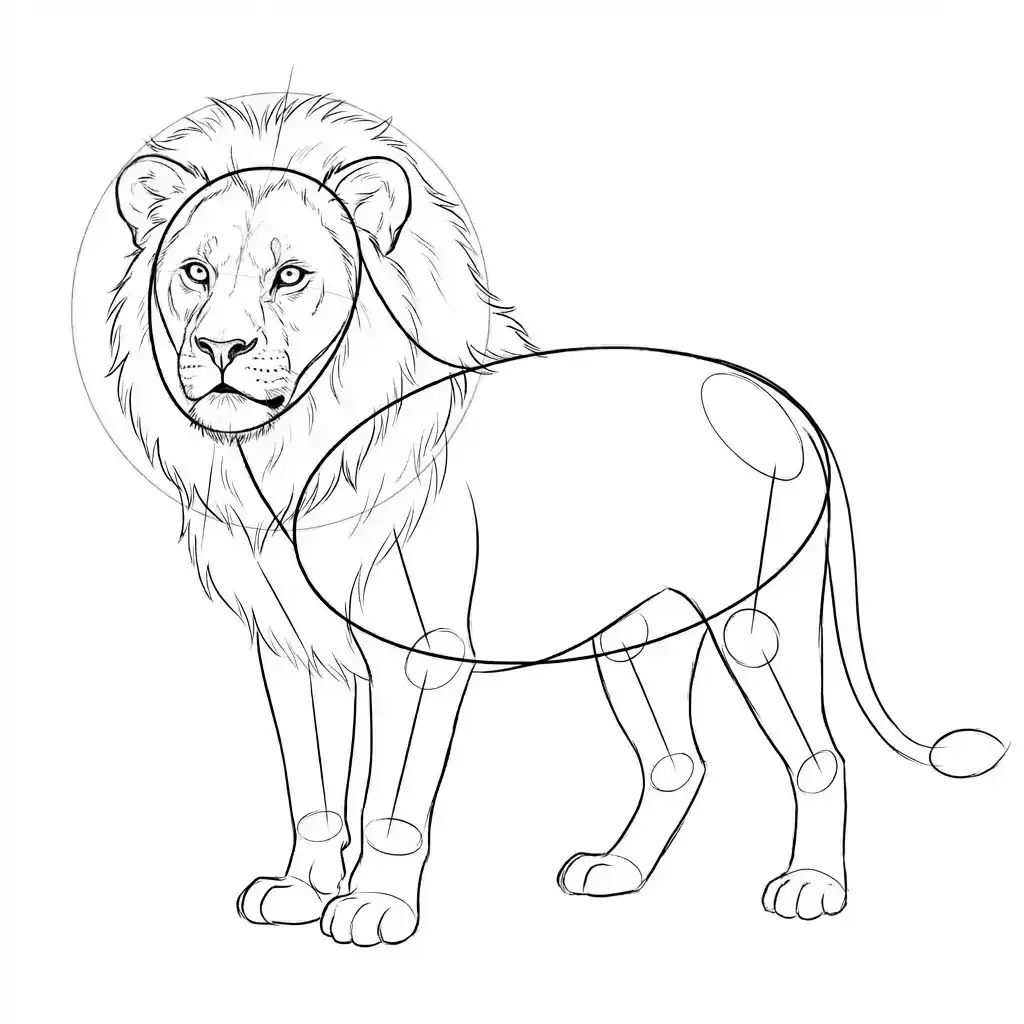 jak narysować lwa