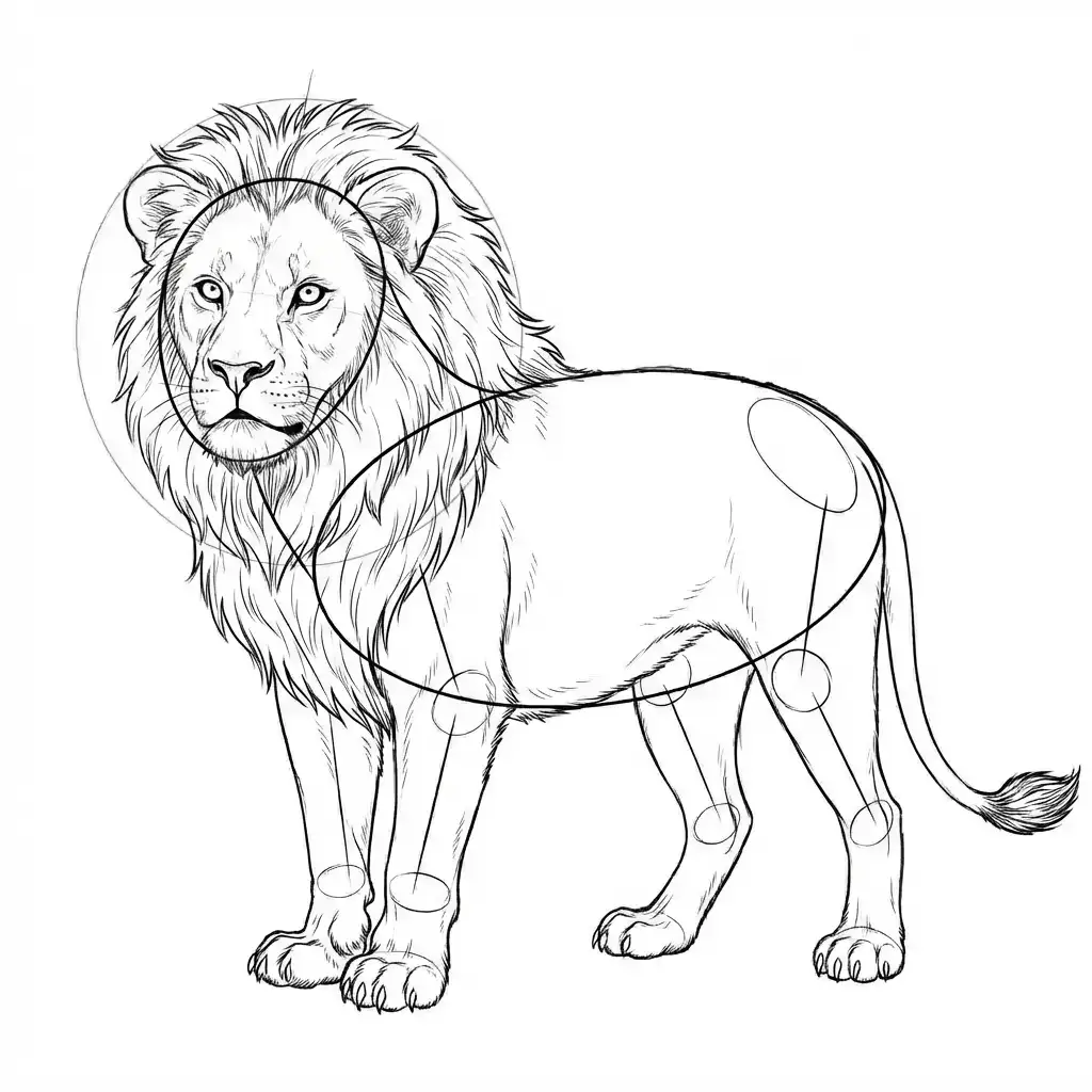 jak narysować lwa